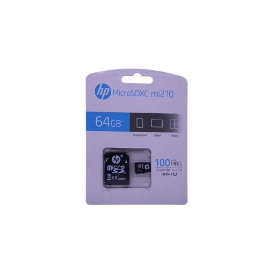 HP Memory Card 64GB MicroSDXC Mi210 with Adaptator HP Memory Card 64GB MicroSDXC Mi210 with Adaptator